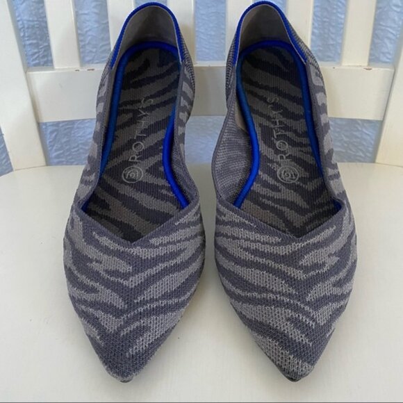Rothy’s Gray Zebra Pointed Flats sz 9.5 - Picture 1 of 7